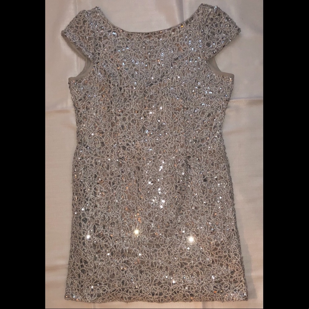 SILVER SEQUIN MINI DRESS